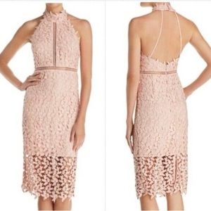 Bardot Pink Lace Midi Dress